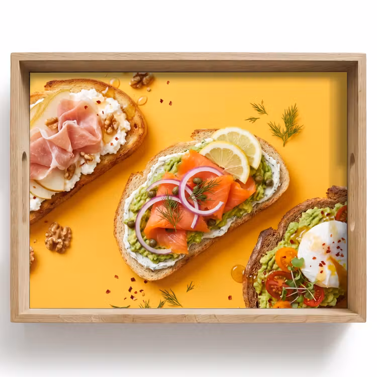 Tablett - Essen – Brot – Frühstück – Modern – Farbenfroh — 1