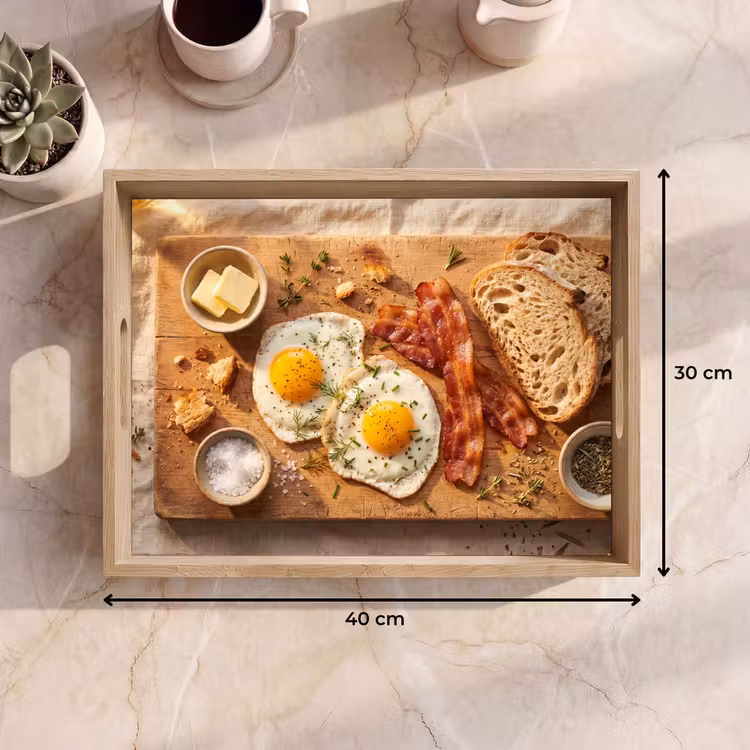 Tablett - Essen – Frühstück – Holz – Rustikal – Gelb — 7