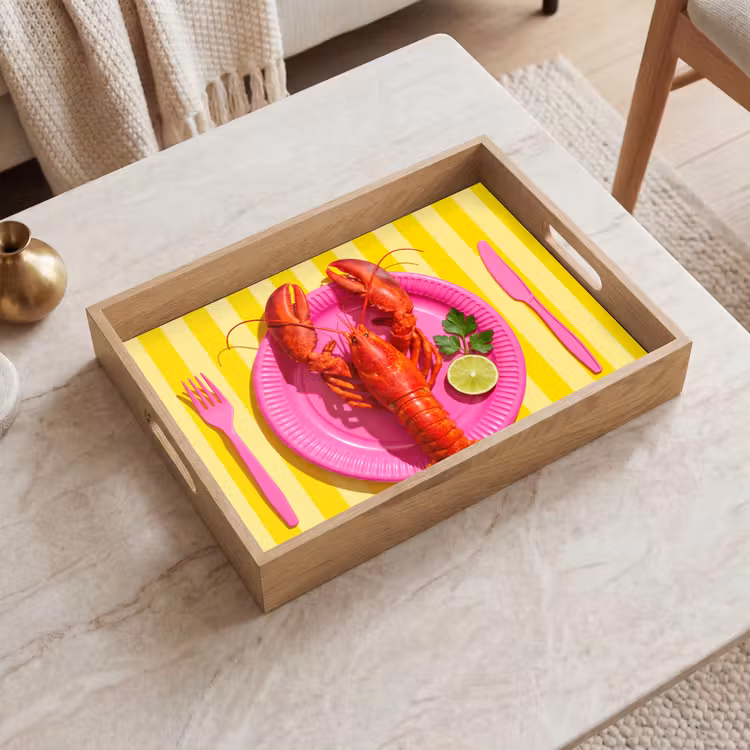 Tablett - Essen – Rosa – Gelb – Modern – Kulinarisch — 2