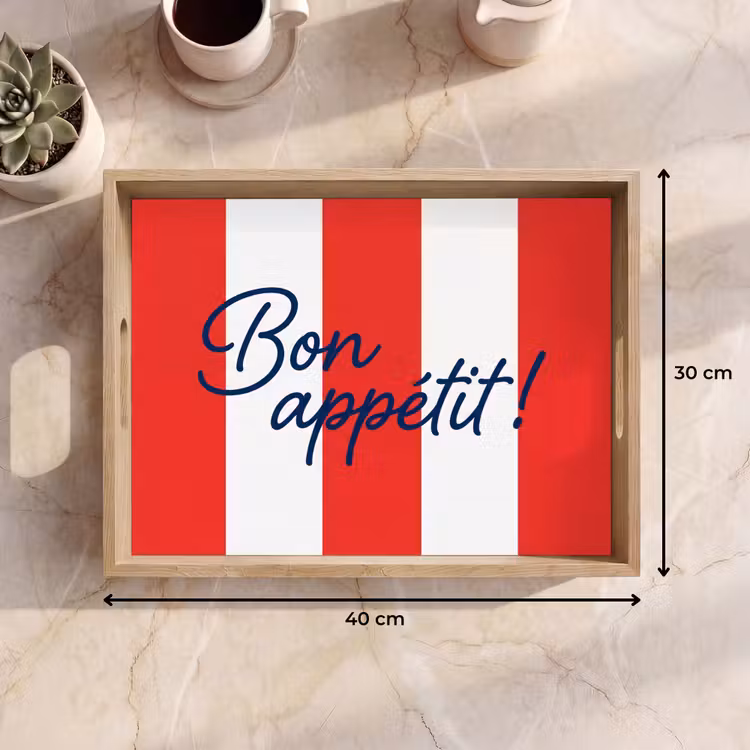 Tablett - Essen – Spruch – Küche – Grafik – Rot-Weiß — 7
