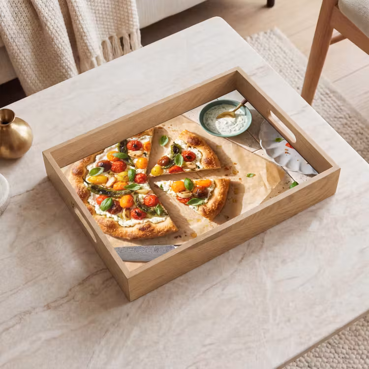 Tablett - Essen – Tomaten – Basilikum – Mahlzeit – Frisch — 2