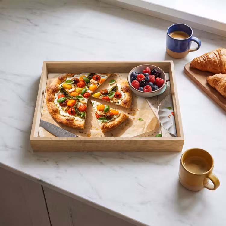 Tablett - Essen – Tomaten – Basilikum – Mahlzeit – Frisch — 3
