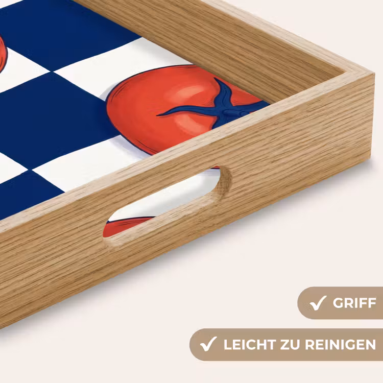 Tablett - Essen – Tomaten – Küche – Illustration – Rot-Blau — 8