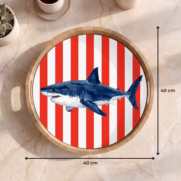 Tablett - Fisch – Hai – Meer – Illustration – Blau — 7