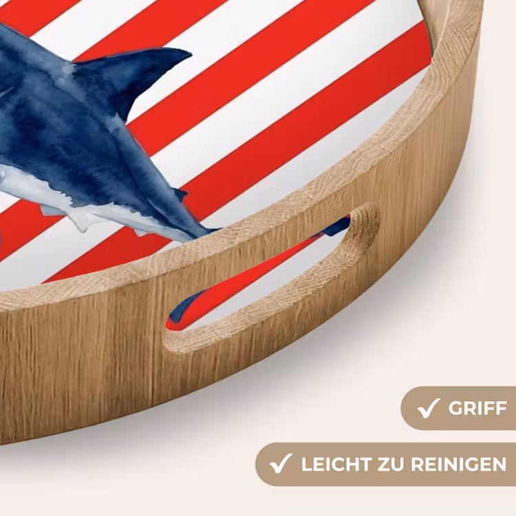 Tablett - Fisch – Hai – Meer – Illustration – Blau — 8