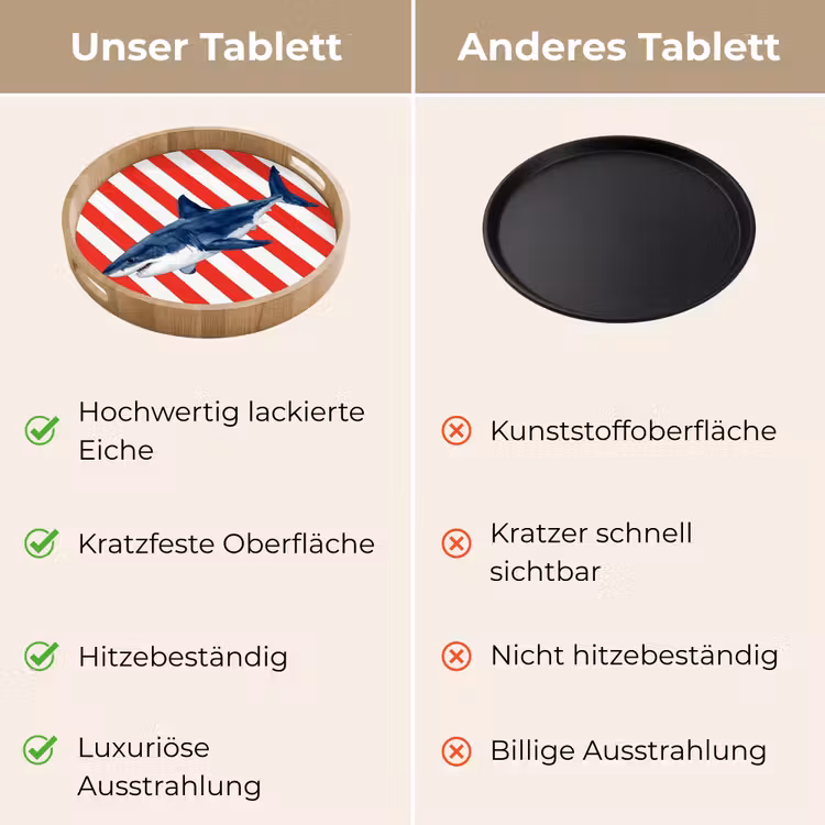 Tablett - Fisch – Hai – Meer – Illustration – Blau — 9