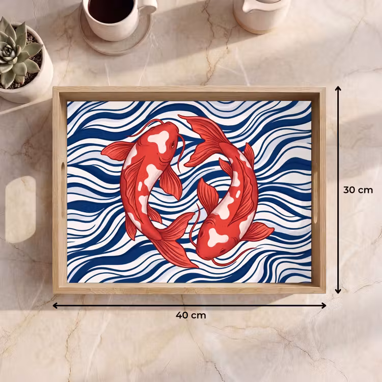 Tablett - Fisch – Wasser – Natur – Illustration – Rot — 7