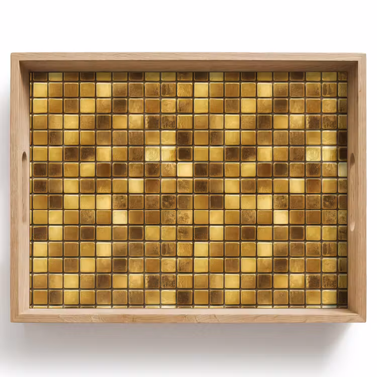 Tablett - Fliesen – Mosaik – Luxus – Warmes Gold — 1