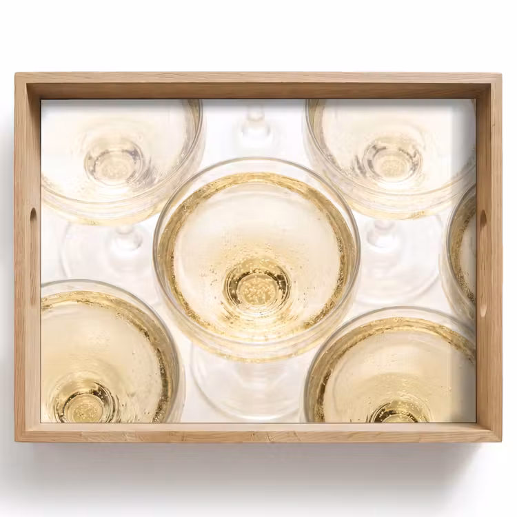 Tablett - Getränke – Gläser – Party – Gold — 1