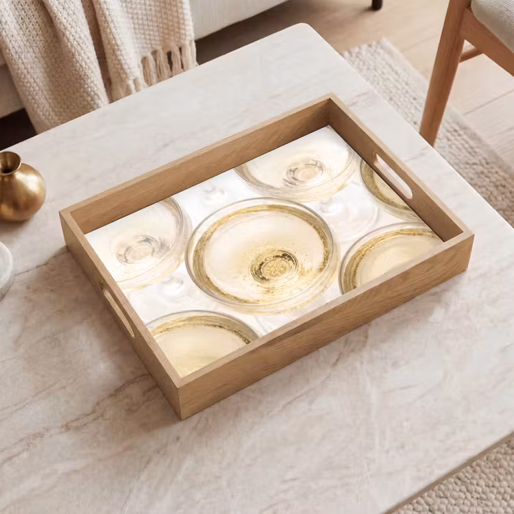 Tablett - Getränke – Gläser – Party – Gold — 2