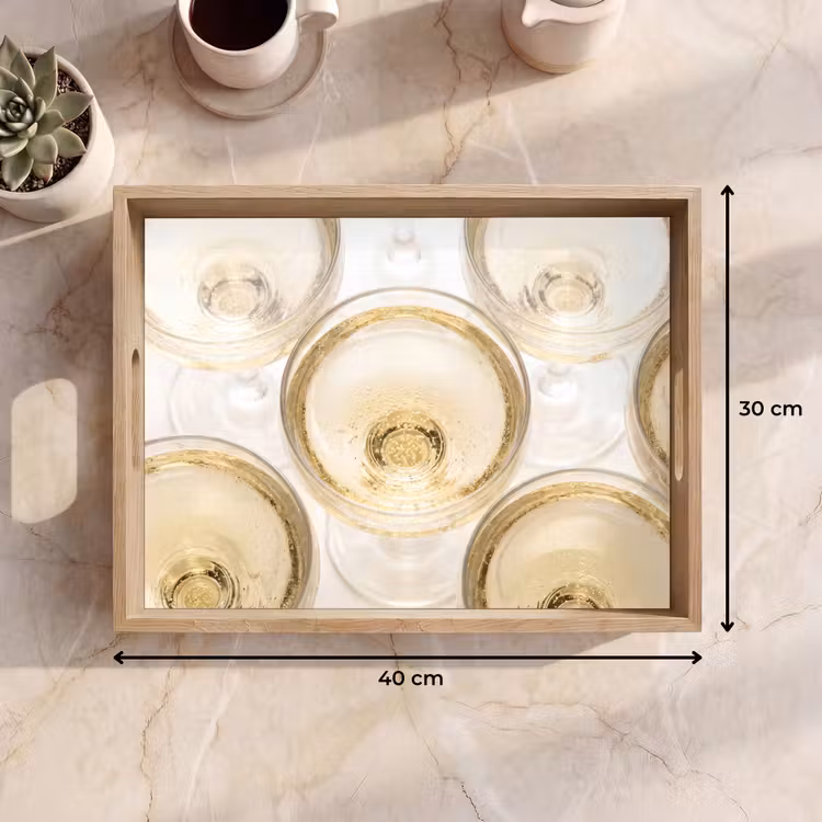 Tablett - Getränke – Gläser – Party – Gold — 7