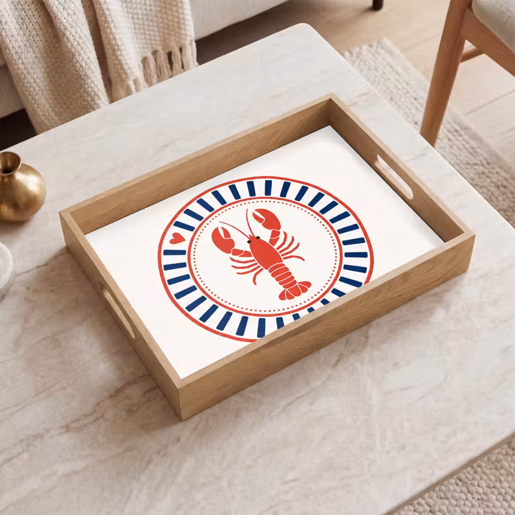 Tablett - Meeresleben – Hummer – Emblem – Grafik – Rot — 2
