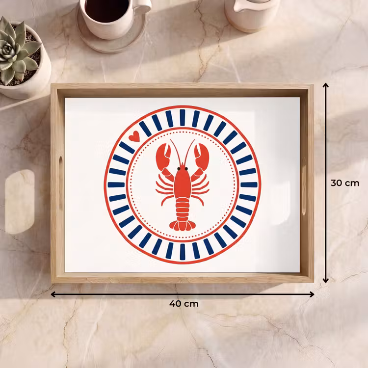 Tablett - Meeresleben – Hummer – Emblem – Grafik – Rot — 7
