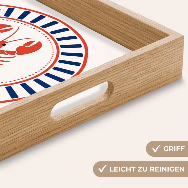 Tablett - Meeresleben – Hummer – Emblem – Grafik – Rot — 8