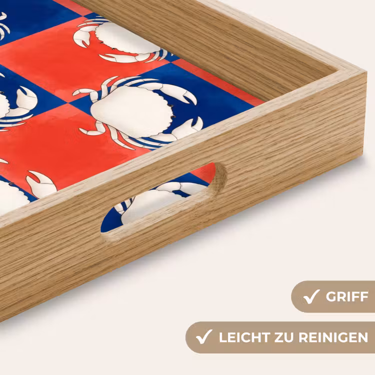 Tablett - Muster – Meeresleben – Rot – Blau – Abstrakt — 8