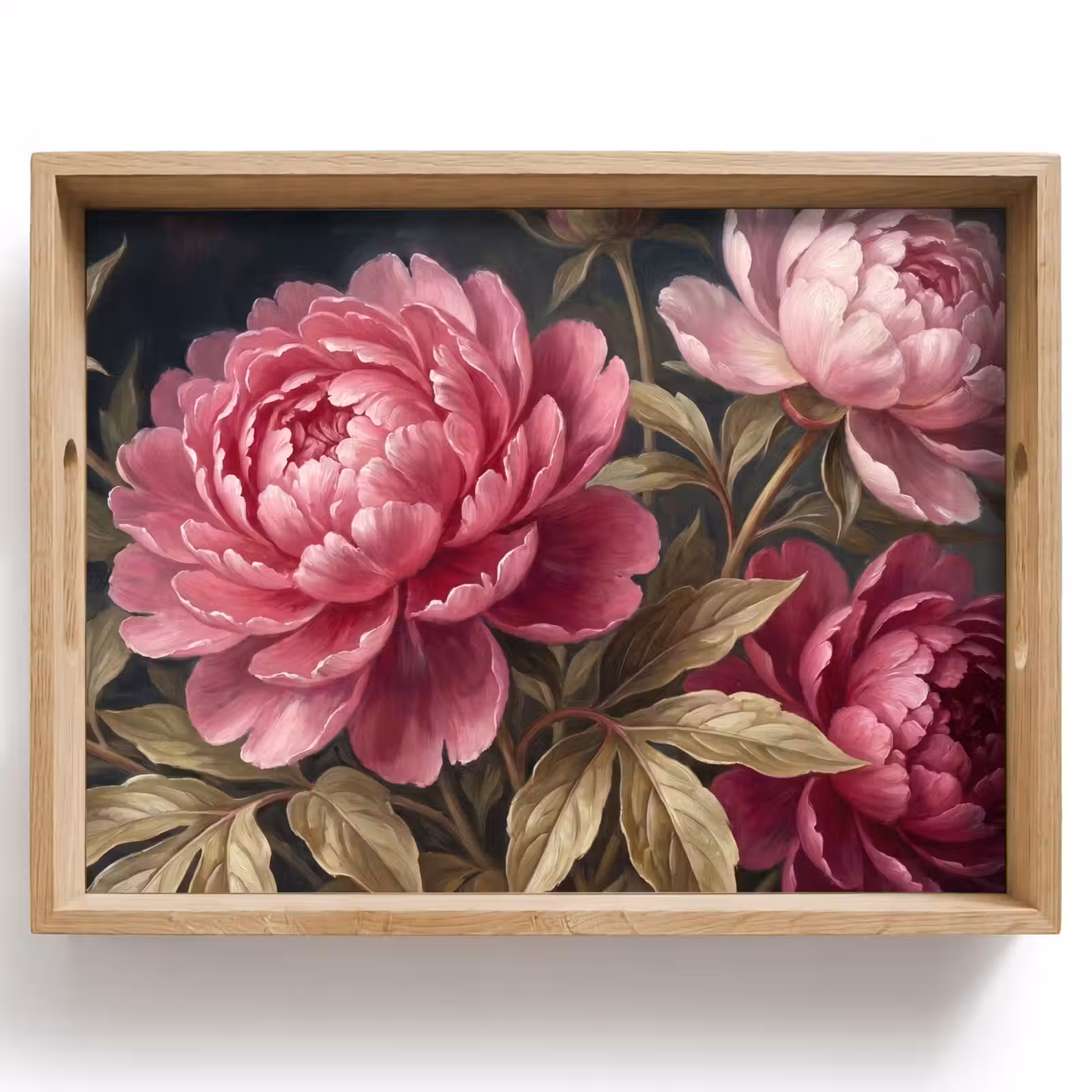 Tablett - Blumen – Rosa – Klassisch – Natur — 1