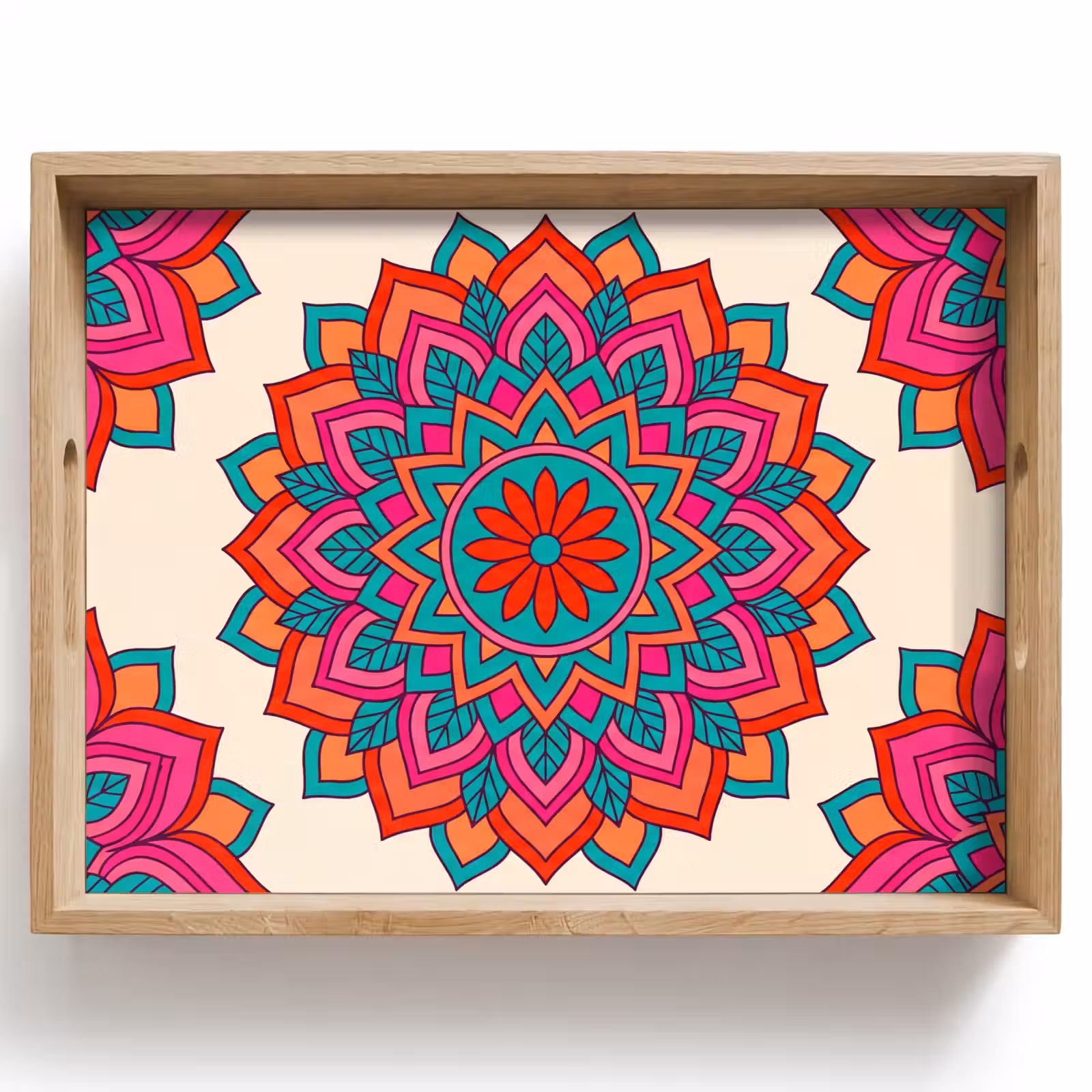 Tablett - Mandala – Muster – Abstrakt – Farbenfroh – Modern — 1