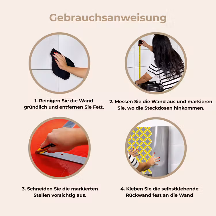 Küchen rückwand - Geometrisch – Kreise – Modern – Grau – Gelb — 8
