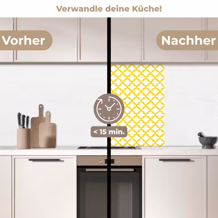 Küchen rückwand - Muster – Geometrisch – Klassisch – Gelb — 2