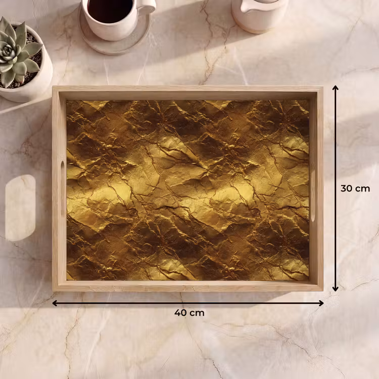 Tablett - Blattgold – Textur – Gold — 7