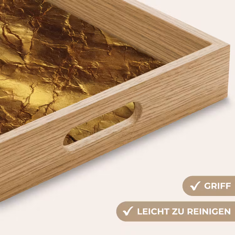 Tablett - Blattgold – Textur – Gold — 8