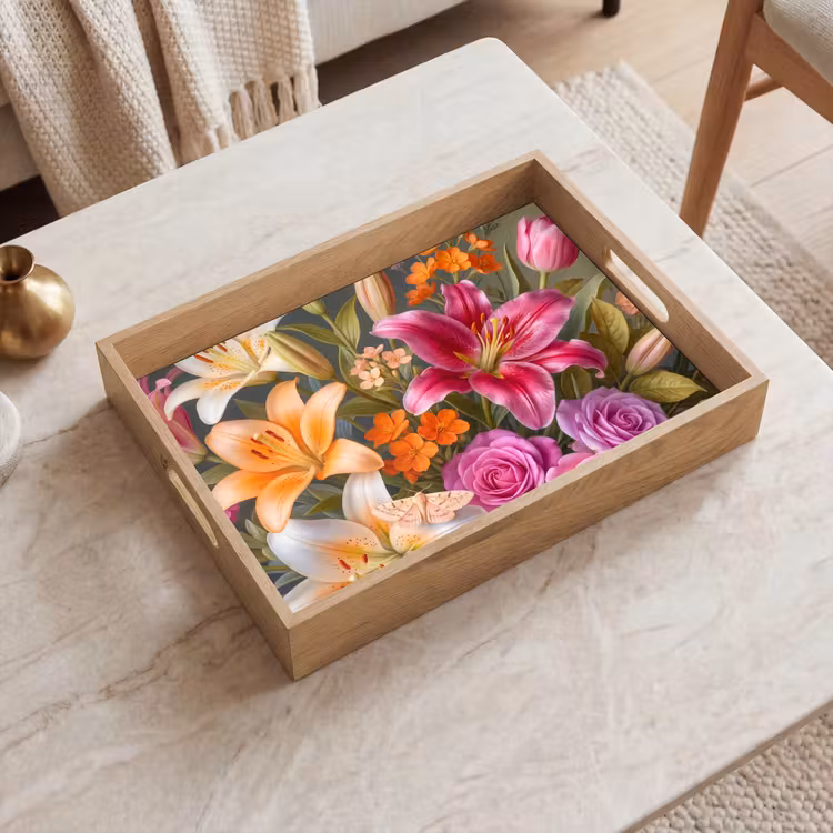 Tablett - Blumen – Blumenstrauß – Natur – Farbenfroh – Modern — 2