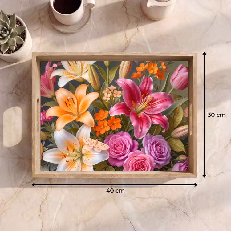 Tablett - Blumen – Blumenstrauß – Natur – Farbenfroh – Modern — 7