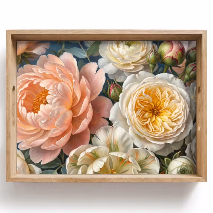 Tablett - Blumen – Blumenstrauß – Natur – Klassisch – Farbenfroh — 1