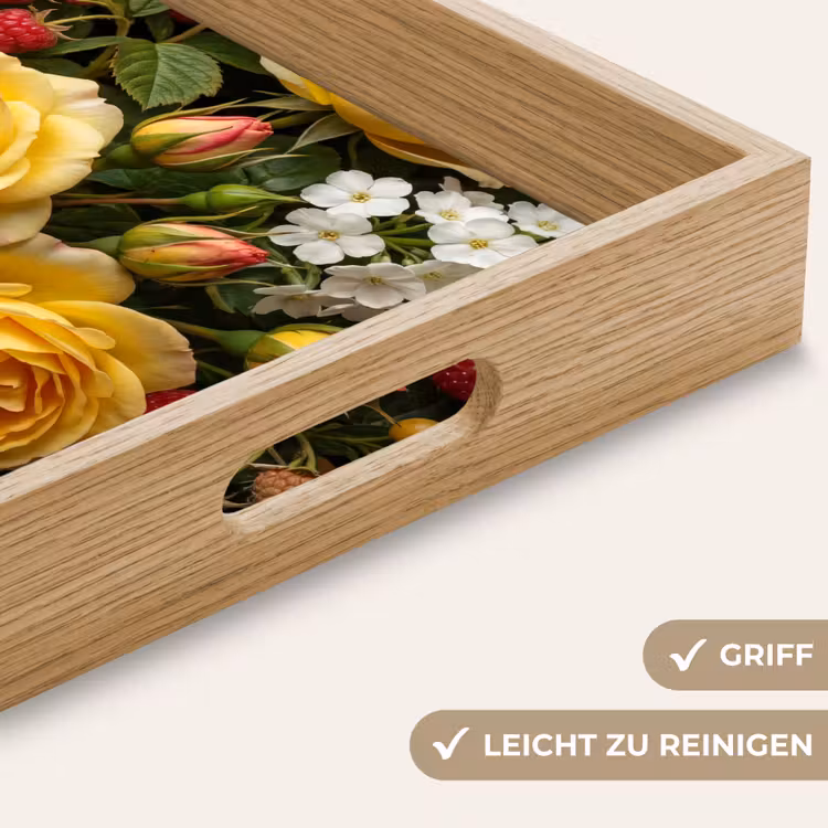 Tablett - Blumen – Blumenstrauß – Natur – Klassisch – Gelb — 8