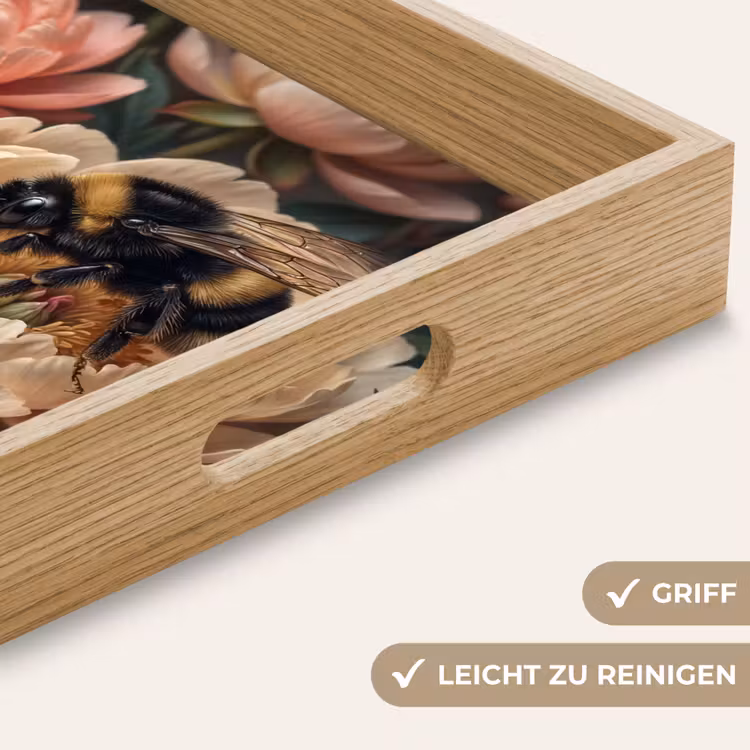 Tablett - Blumen – Insekten – Natur – Rosa — 8
