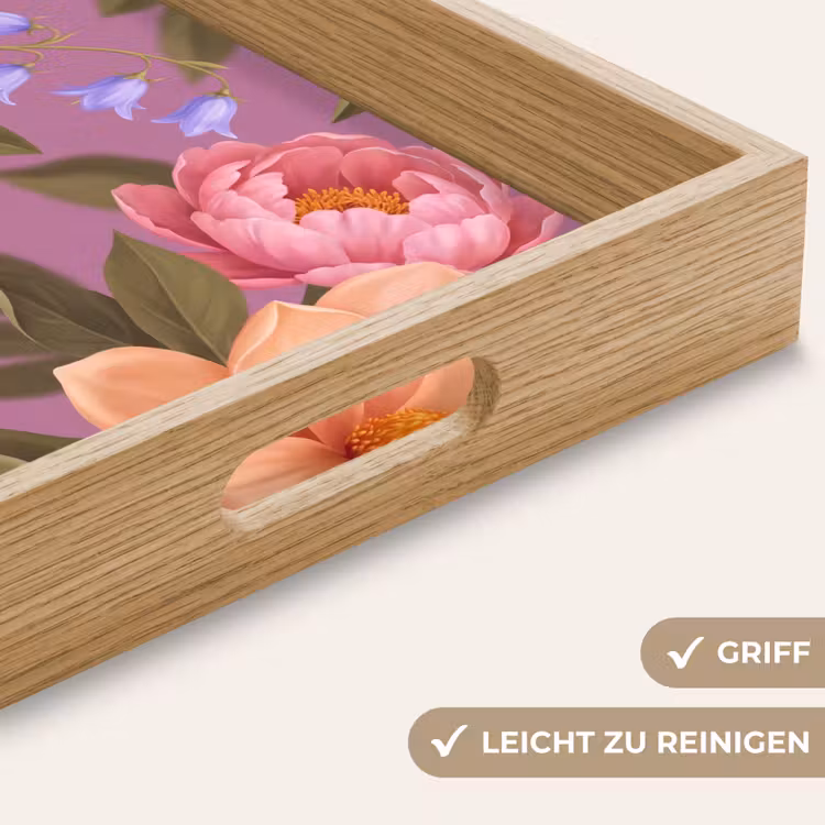 Tablett - Blumen – Muster – Illustration – Rosa — 8