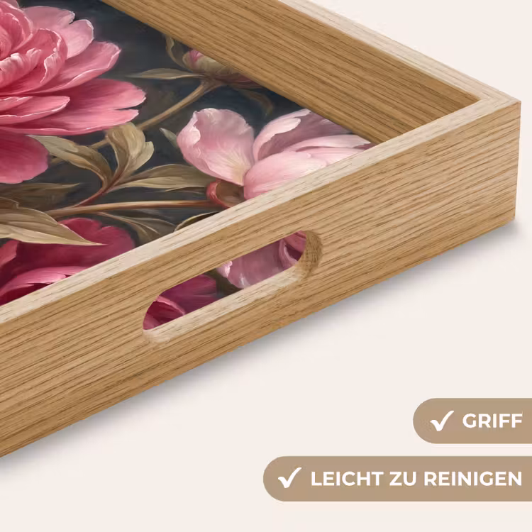 Tablett - Blumen – Rosa – Klassisch – Natur — 8