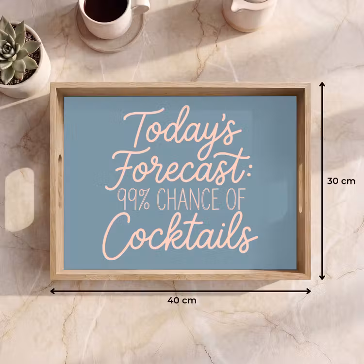 Tablett - Die Wettervorhersage für heute – Cocktails – Blau — 7