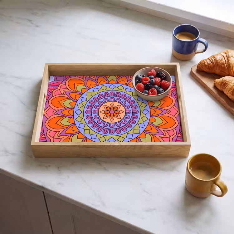 Tablett - Mandala – Kreis – Abstrakt – Bunt – Muster — 3
