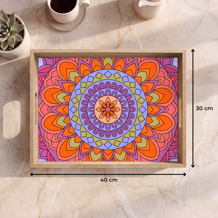 Tablett - Mandala – Kreis – Abstrakt – Bunt – Muster — 7