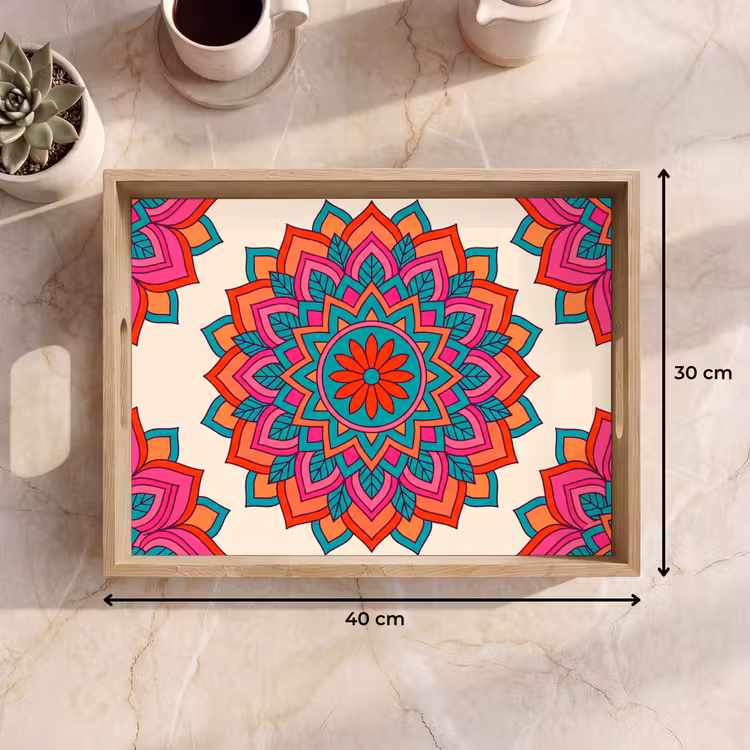 Tablett - Mandala – Muster – Abstrakt – Farbenfroh – Modern — 7