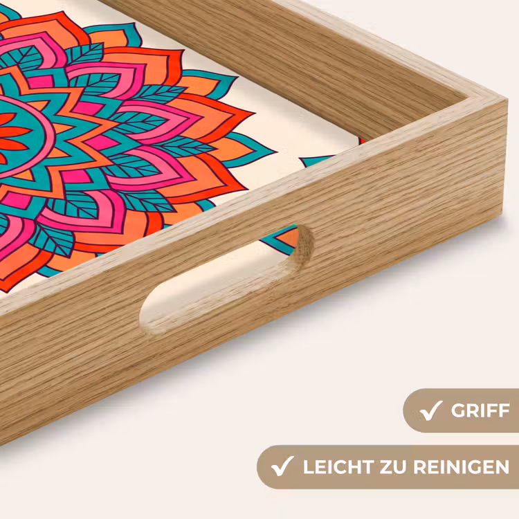 Tablett - Mandala – Muster – Abstrakt – Farbenfroh – Modern — 8