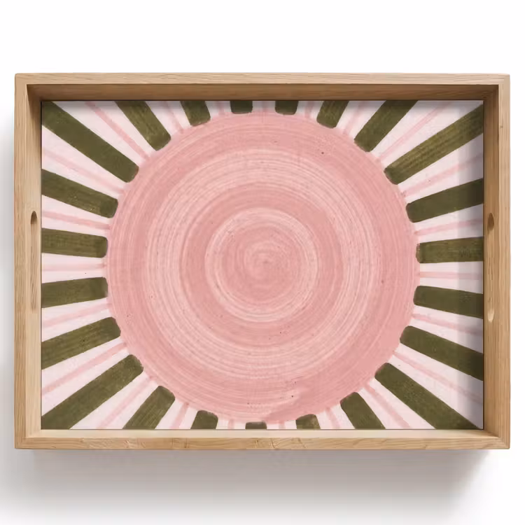 Tablett - Muster – Kreis – Strahlen – Abstrakt – Rosa — 1