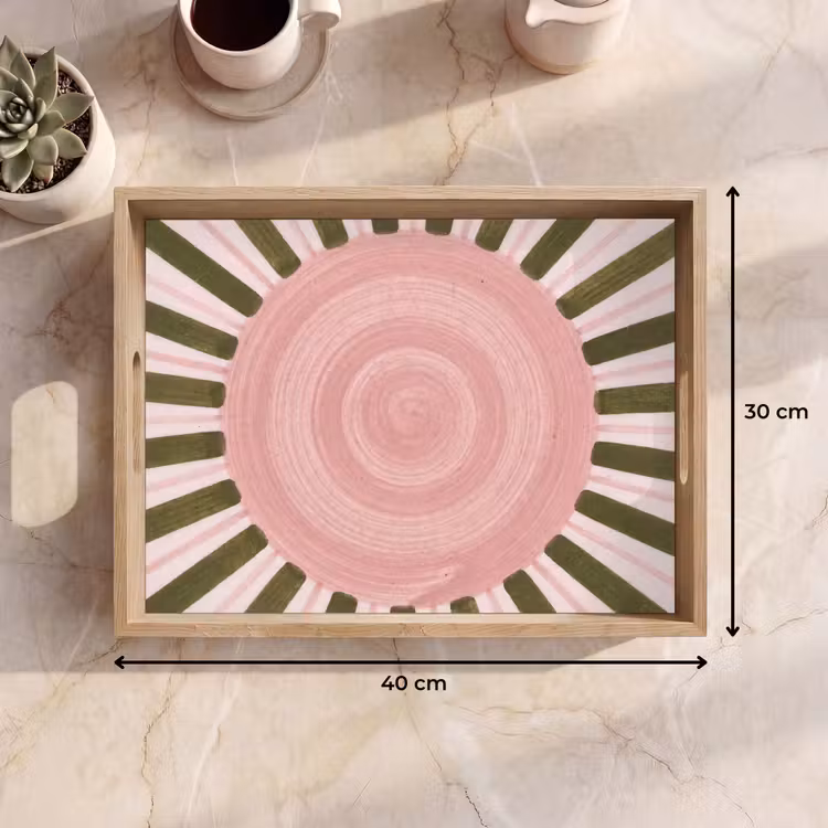 Tablett - Muster – Kreis – Strahlen – Abstrakt – Rosa — 7