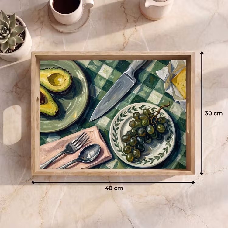 Tablett - Essen – Frühstück – Tisch – Modern – Grün — 7