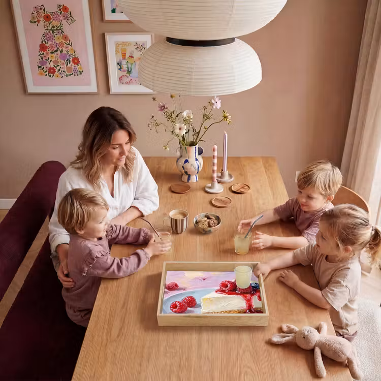 Tablett - Essen – Käsekuchen – Beeren – Abstrakt – Rosa — 5