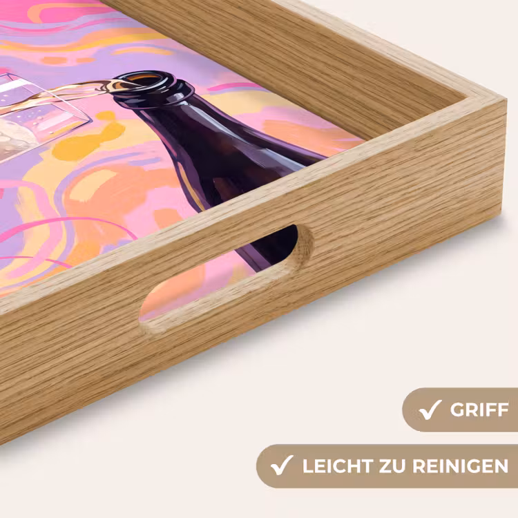 Tablett - Getränke – Einschenken – Party – Abstrakt – Rosa — 8
