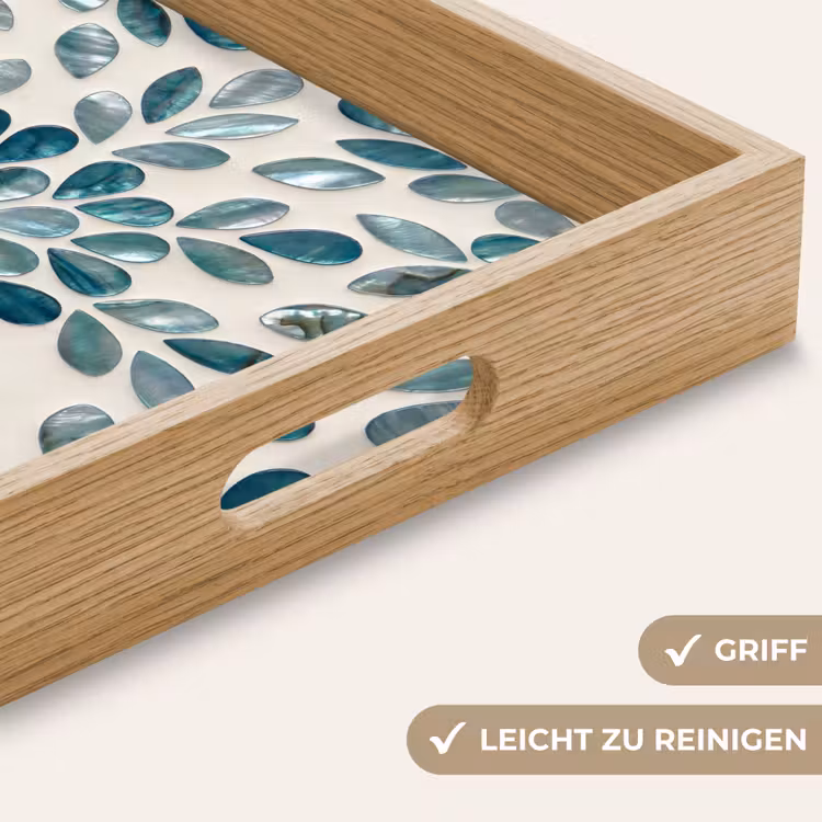 Tablett - Muster – Blätter – Abstrakt – Modern – Türkis — 8