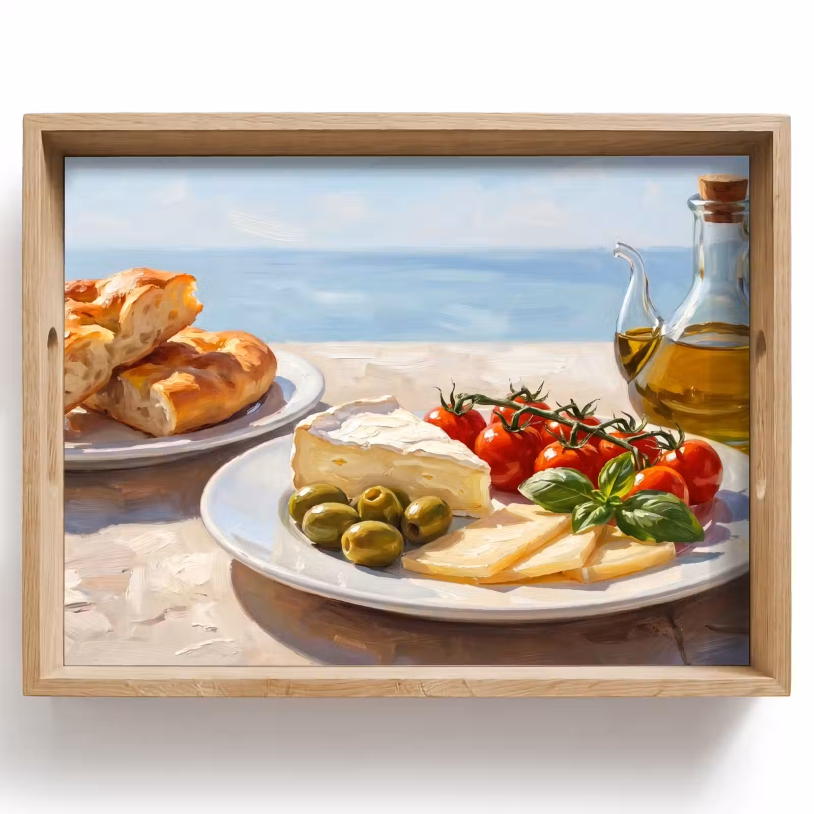 Tablett - Essen – Mittelmeer – Natur – Gemalt — 1