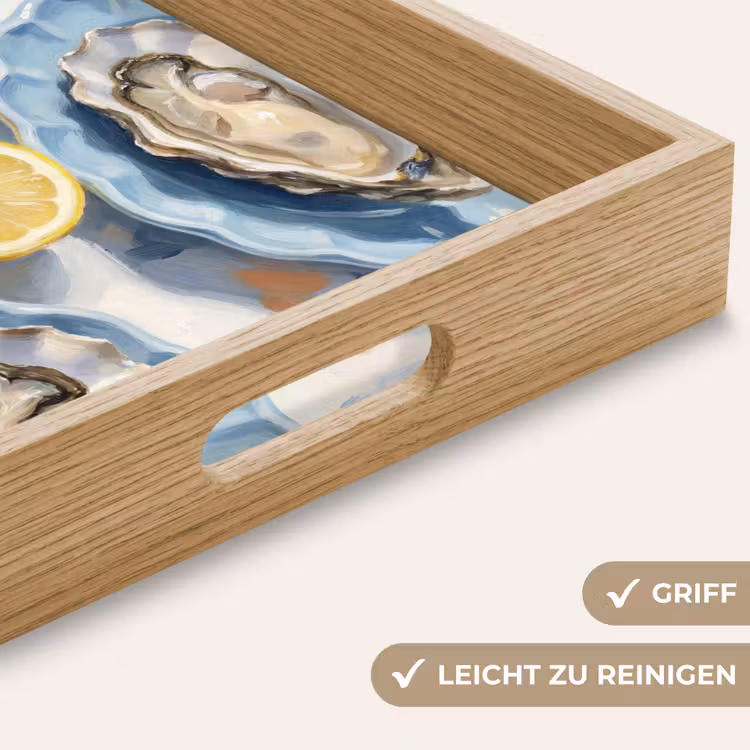 Tablett - Essen – Austern – Zitronen – Modern – Gelb — 8