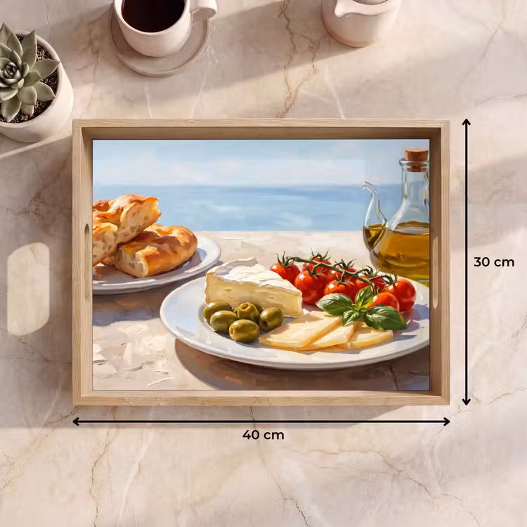 Tablett - Essen – Mittelmeer – Natur – Gemalt — 7