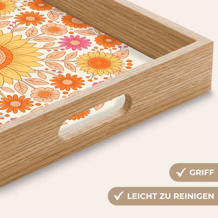 Tablett - Blumen – Mandala – Muster – Bunt — 8