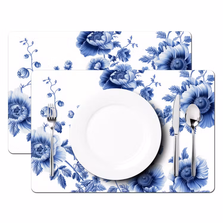 Tischset - Delfter Blau Blumenmeer - 6 Stück — 2
