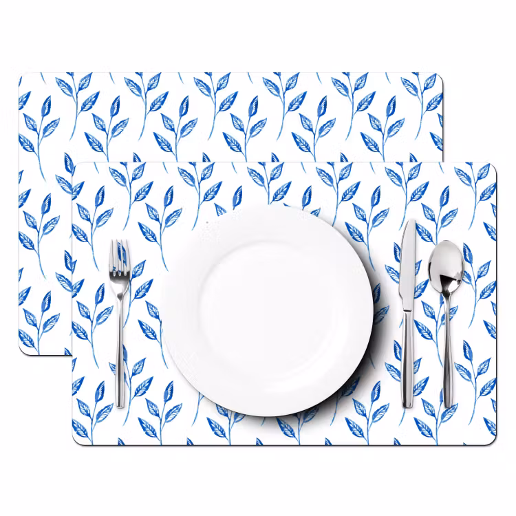 Tischset - Tanzende blaue Blätter - 6 Stück — 2