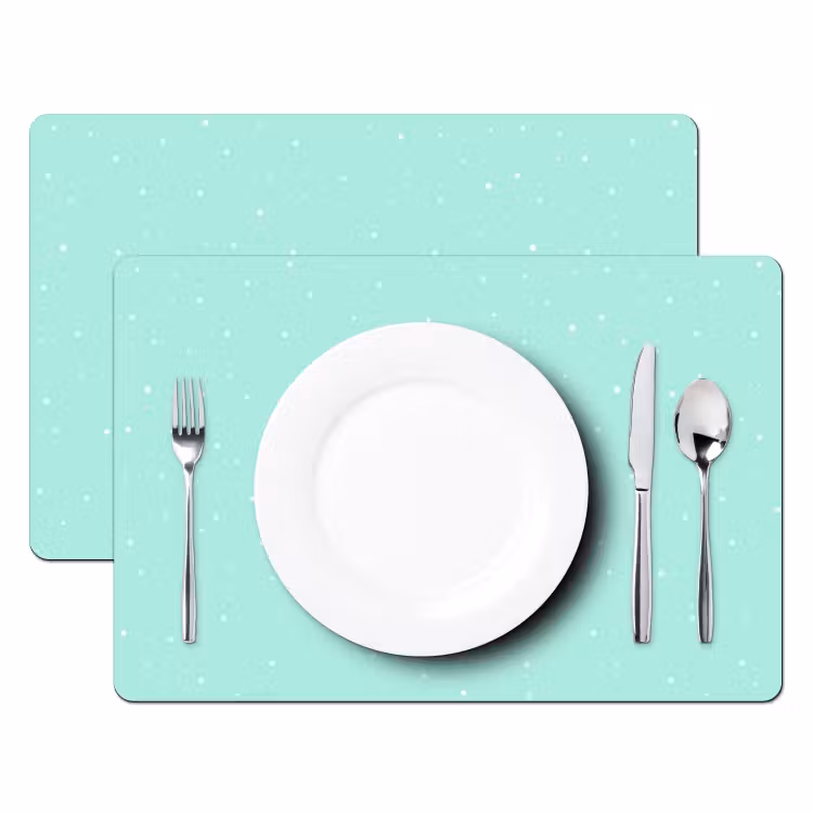 Tischset - Blau - Grün - Pastell - Tupfen - 6 Stück — 2